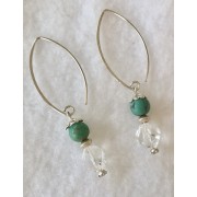 371 boucles d'oreilles turquoises, Swarovski argent sterling